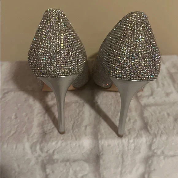Steve Madden Glittering Silver Women’s Heels Size 7 - Picture 5 of 12